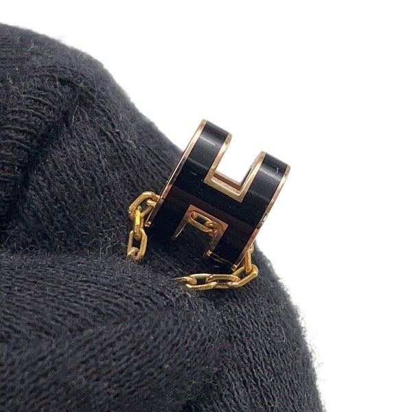 エルメス ネックレス ミニ・ポップアッシュ ブラック/ゴールド金具 HERMES アクセサリー ポップH 黒