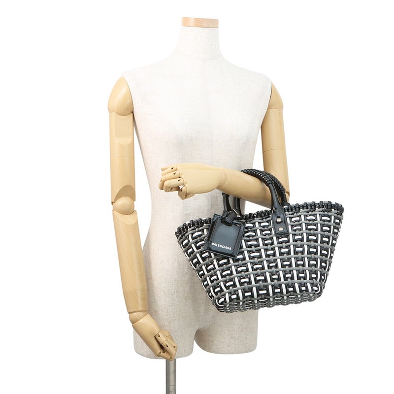 バレンシアガ ハンドバッグ ビストロ バスケットバッグXS パテント 671342 BALENCIAGA 2wayショルダーバッグ 黒