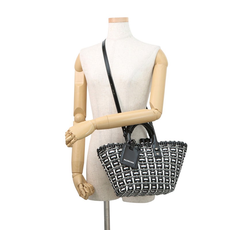バレンシアガ ハンドバッグ ビストロ バスケットバッグXS パテント 671342 BALENCIAGA 2wayショルダーバッグ 黒