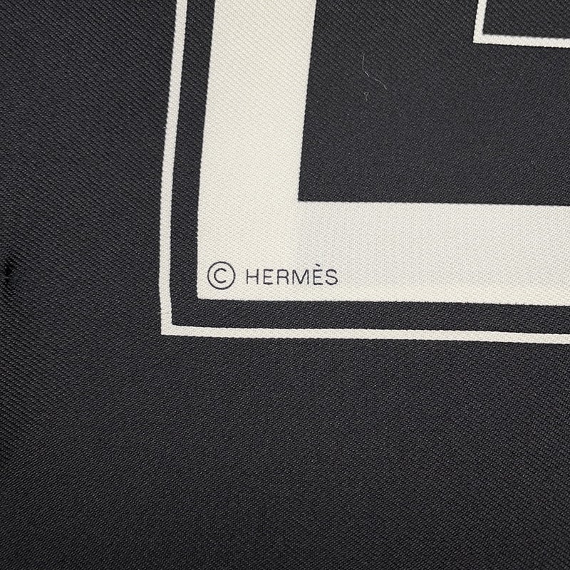 エルメス スカーフ カレH 80 エクスリブリス フリンジ Ex-Libris HERMES シルク 2023秋冬