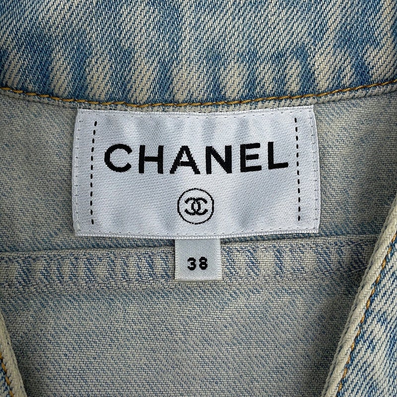 シャネル ジャケット デニム ロングジャケット ココマーク ココボタンコットン レディースサイズ38 P70179 CHANEL アウター