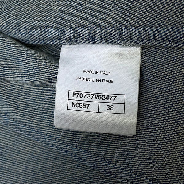 シャネル ジャケット ノーカラー デニムジャケット ボタニカル ココボタン レディースサイズ38 P70737 CHANEL アウター