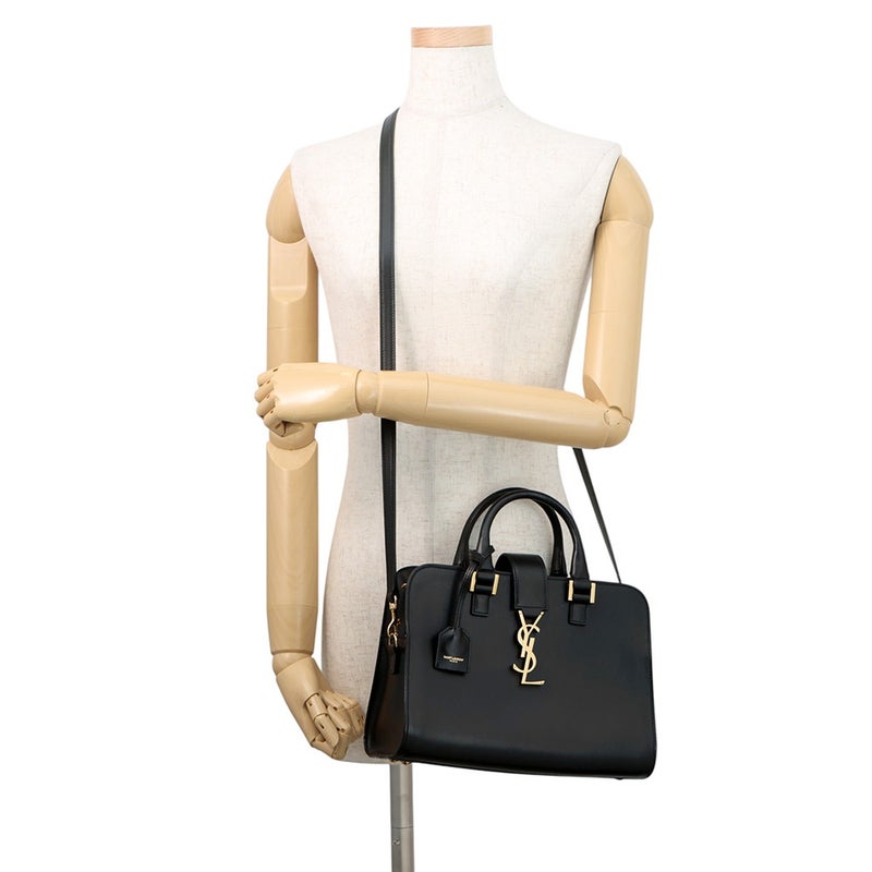 サンローランパリ ハンドバッグ ベイビーカバス レザー 568853 SAINT LAURENT PARIS 2way 黒