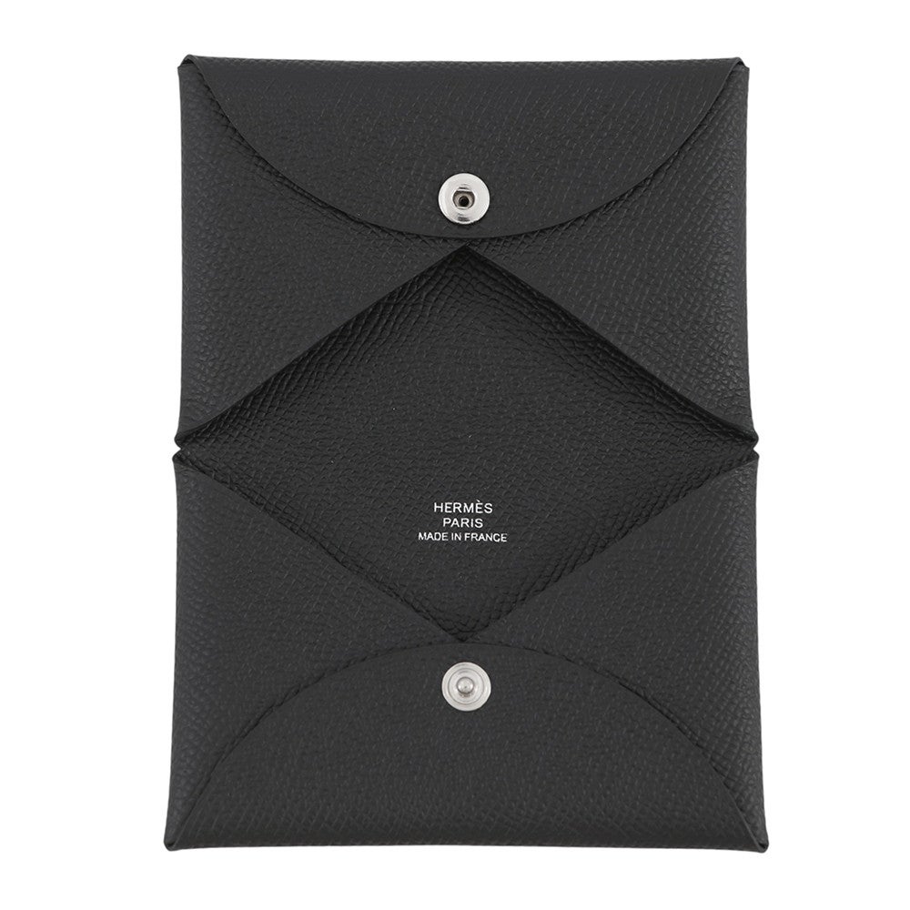 エルメス カードケース カルヴィ ブラック エプソン W刻印 HERMES 名刺