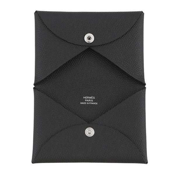 エルメス カードケース カルヴィ ブラック エプソン W刻印 HERMES 名刺 