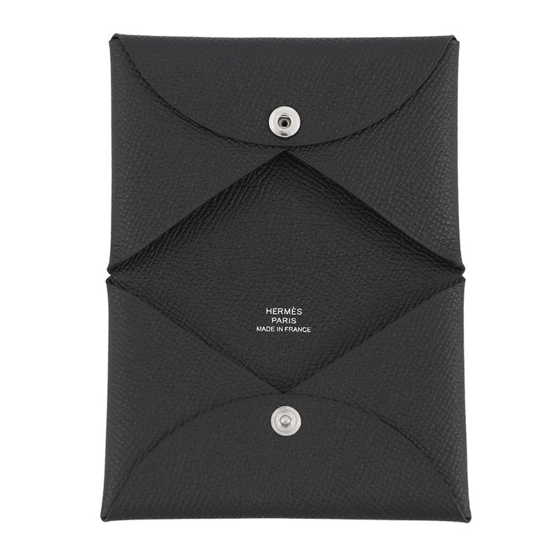 エルメス カードケース カルヴィ ブラック エプソン W刻印 HERMES 名刺入れ