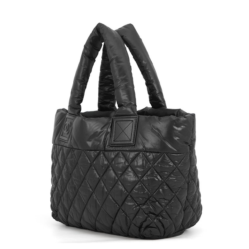 シャネル トートバッグ マトラッセ ココマーク コココクーン スモール ナイロン A48610 CHANEL 黒