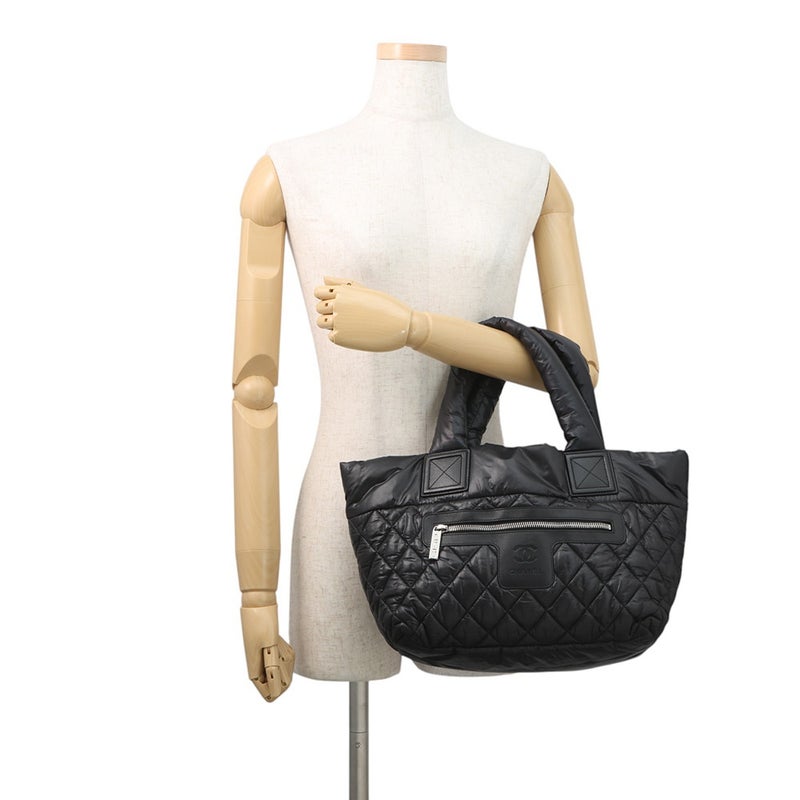 シャネル トートバッグ マトラッセ ココマーク コココクーン スモール ナイロン A48610 CHANEL 黒