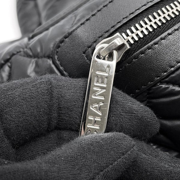 シャネル トートバッグ マトラッセ ココマーク コココクーン スモール ナイロン A48610 CHANEL 黒