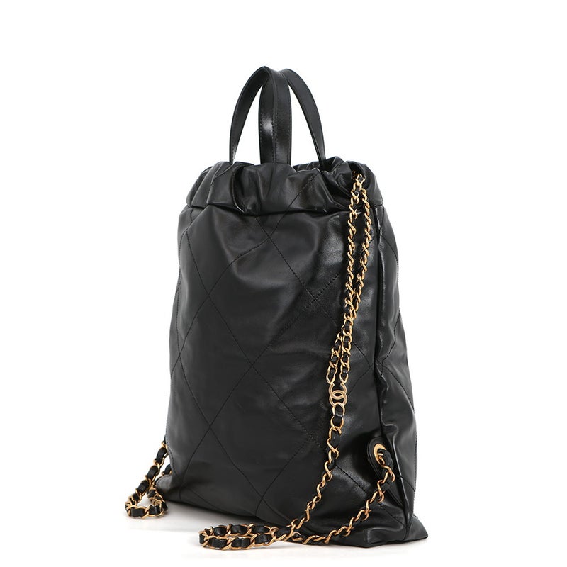 シャネル リュック シャネル22 バックパック スモール シャイニーカーフスキン AS3859 CHANEL バッグ 黒