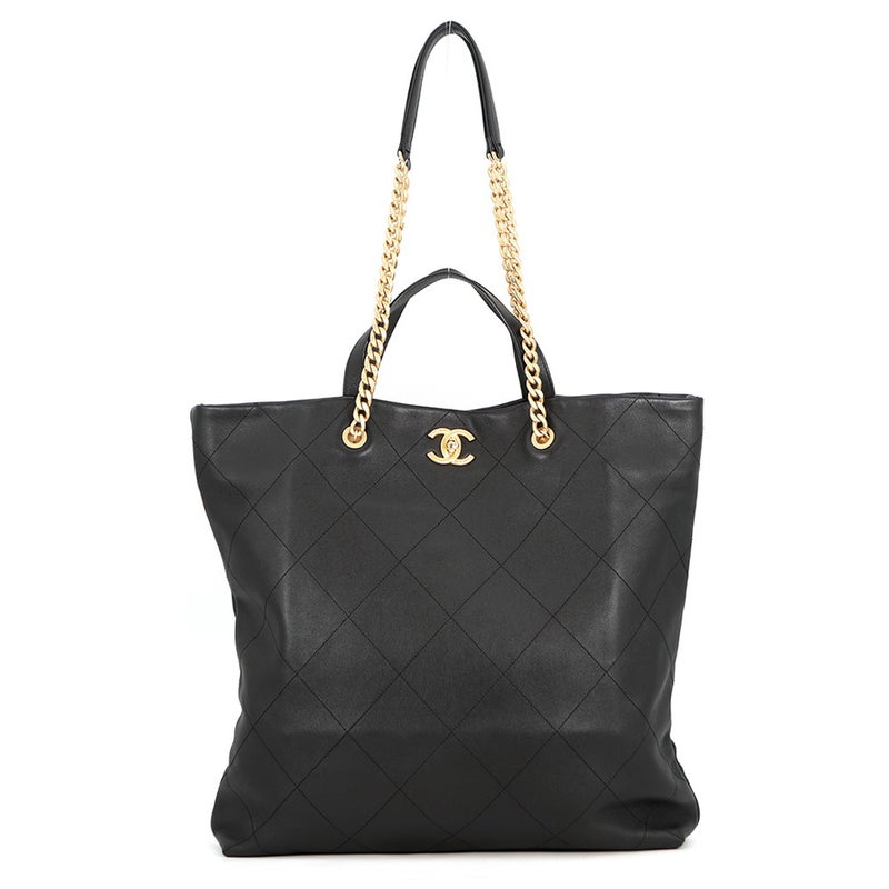 シャネル トートバッグ マトラッセ ココマーク マキシ ショッピングバッグ AS3128 CHANEL 2way 黒