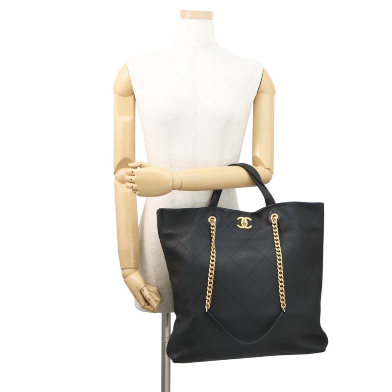 シャネル トートバッグ マトラッセ ココマーク マキシ ショッピングバッグ AS3128 CHANEL 2way 黒