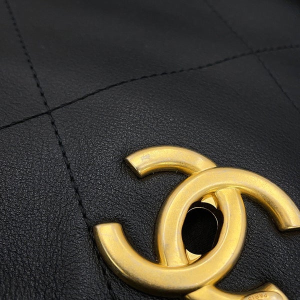 シャネル トートバッグ マトラッセ ココマーク マキシ ショッピングバッグ AS3128 CHANEL 2way 黒