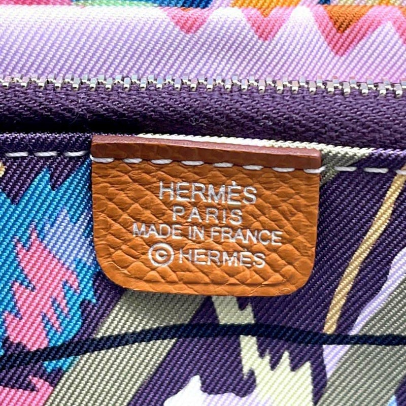 エルメス 長財布 アザップロング シルクイン ゴールド/シルバー金具 エプソン U刻印 財布