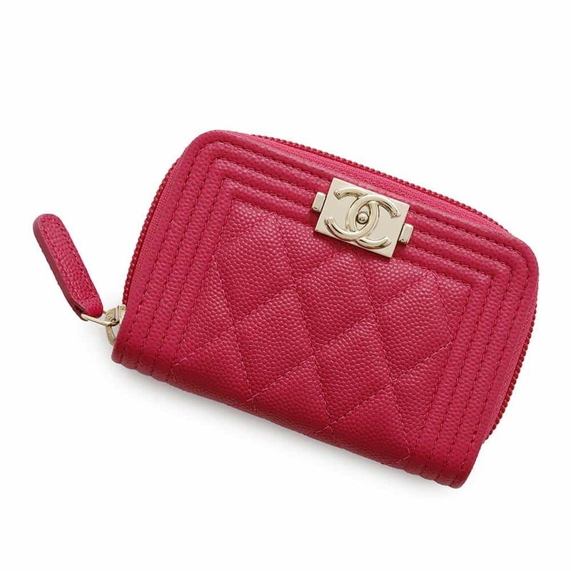 シャネル コインケース ボーイシャネル ジップ コインパース マトラッセ キャビアスキン A80602 CHANEL 財布