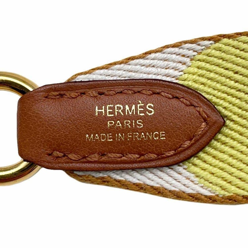 エルメス ショルダーストラップ バンドリエール サングル フリッパーボール ナタ/セサミ/ジョーヌプッサン/ゴールド金具 Z刻印