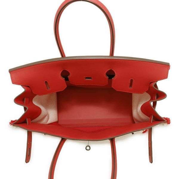 エルメス バーキン35 フレイフレイ ルージュクー/シルバー金具 スイフト/ツイルアッシュ Z刻印