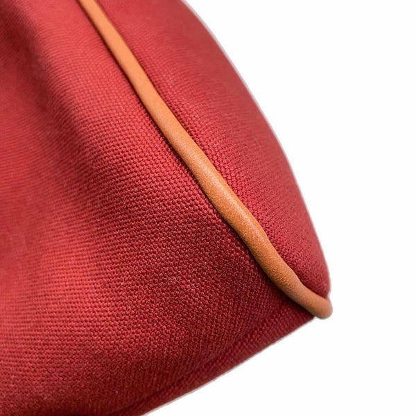 エルメス ポーチ ボリードポーチ ミニ レッド/シルバー金具 キャンバス HERMES 小物入れ