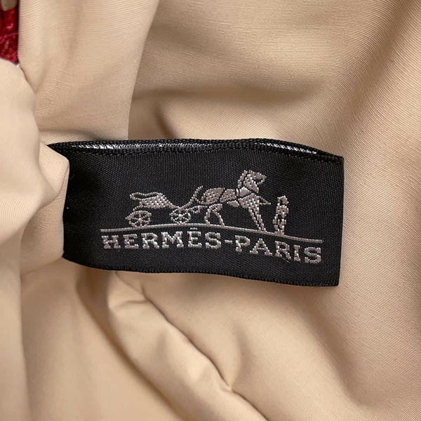 エルメス ポーチ ボリードポーチ ミニ レッド/シルバー金具 キャンバス HERMES 小物入れ