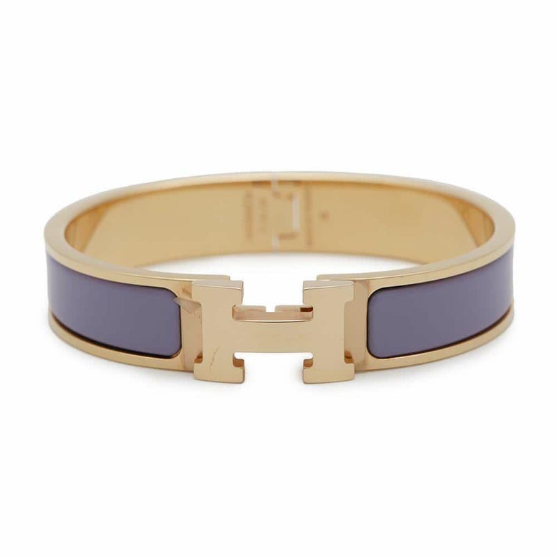 エルメス ブレスレット クリックH クリッククラックPM パープル/ゴールド金具 HERMES アクセサリー