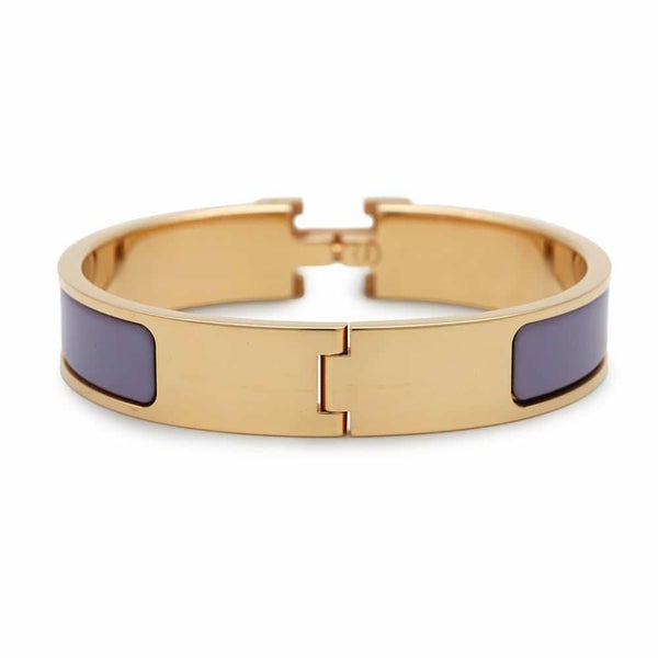 エルメス ブレスレット クリックH クリッククラックPM パープル/ゴールド金具 HERMES アクセサリー