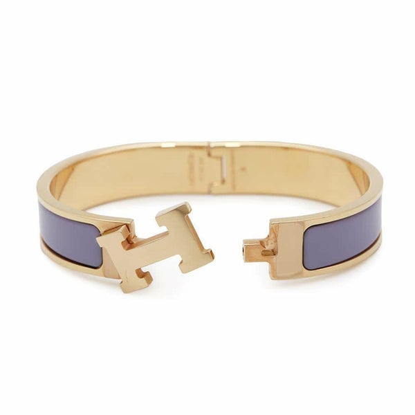 エルメス ブレスレット クリックH クリッククラックPM パープル/ゴールド金具 HERMES アクセサリー