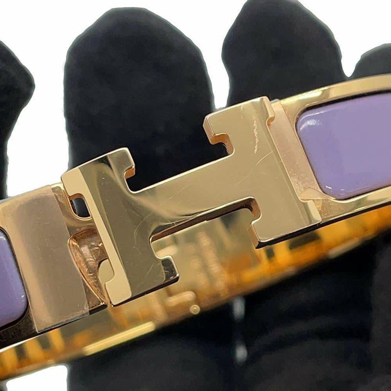 エルメス ブレスレット クリックH クリッククラックPM パープル/ゴールド金具 HERMES アクセサリー