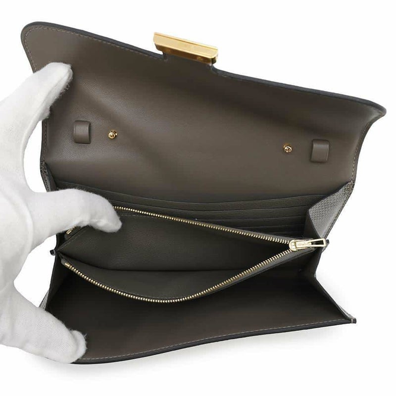 エルメス 長財布 コンスタンス トゥーゴー ロング グリスフォンセ/ゴールド金具 リザード B刻印
