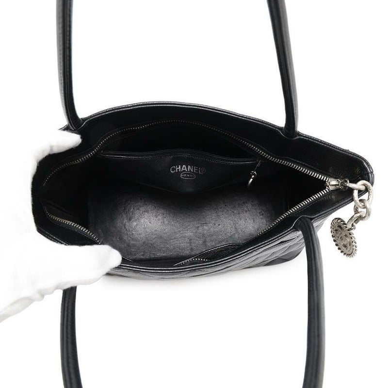 シャネル トートバッグ 復刻トート ココマーク キャビアスキン A01804 CHANEL バッグ マトラッセ キルティング 黒