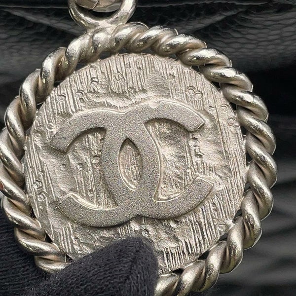 シャネル トートバッグ 復刻トート ココマーク キャビアスキン A01804 CHANEL バッグ マトラッセ キルティング 黒