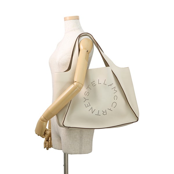ステラマッカートニー トートバッグ パンチング ロゴ レザー 502793 Stella McCartney 白