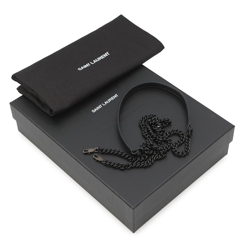 サンローランパリ チェーンショルダーウォレット カサンドラ レザー 695108 SAINT LAURENT PARIS 財布 黒