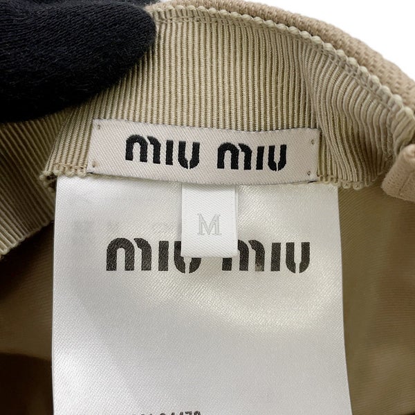 ミュウミュウ キャップ ロゴ キャンバス サイズM 5HC179 Miu Miu 帽子