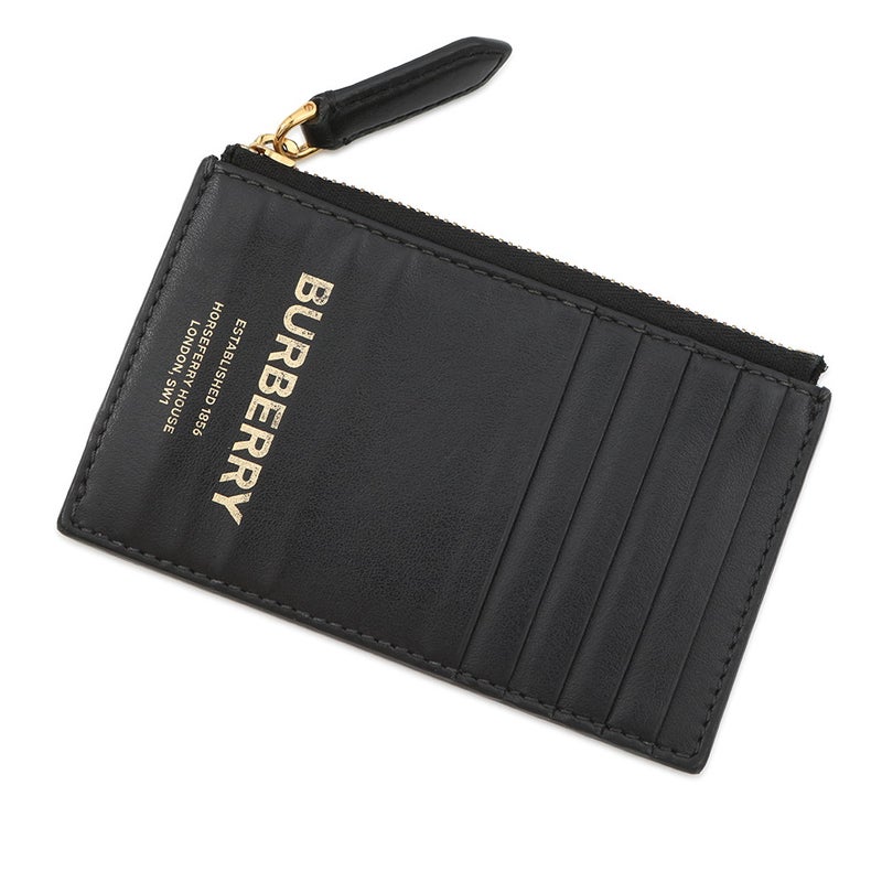 バーバリー コインケース ロゴ レザー BURBERRY フラグメントケース カードケース 黒