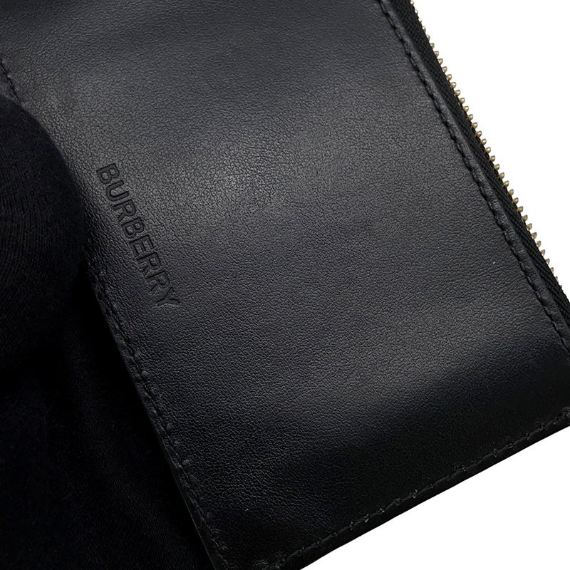 バーバリー コインケース ロゴ レザー BURBERRY フラグメントケース カードケース 黒
