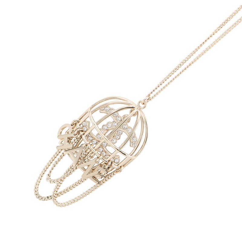 シャネル ネックレス 鳥かご ロゴ ココマーク ラインストーン B20 B CHANEL アクセサリー