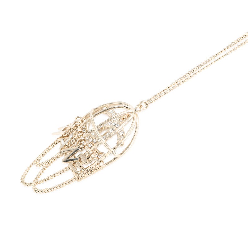 シャネル ネックレス 鳥かご ロゴ ココマーク ラインストーン B20 B CHANEL アクセサリー