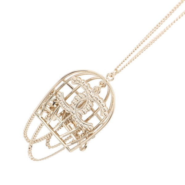 シャネル ネックレス 鳥かご ロゴ ココマーク ラインストーン B20 B CHANEL アクセサリー