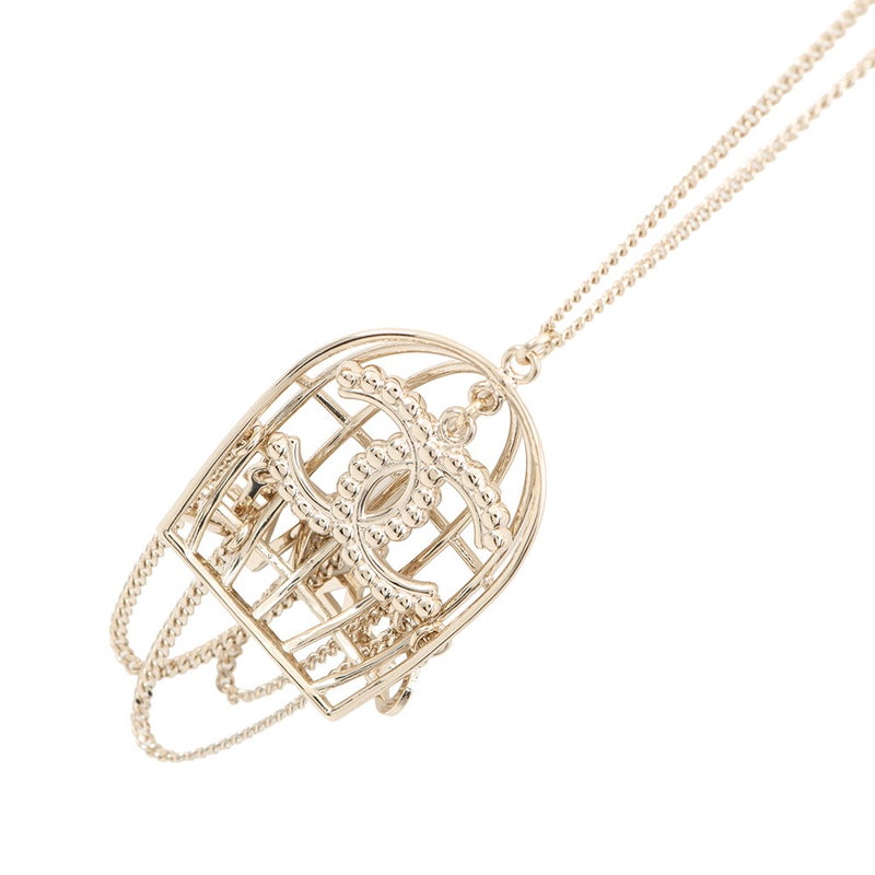 シャネル ネックレス 鳥かご ロゴ ココマーク ラインストーン B20 B CHANEL アクセサリー