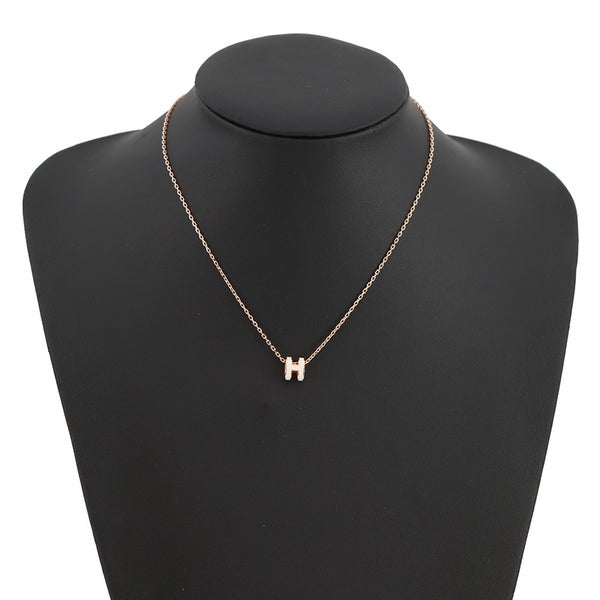 エルメス ネックレス ミニ・ポップアッシュ ホワイト/ピンクゴールド金具 HERMES アクセサリー 白