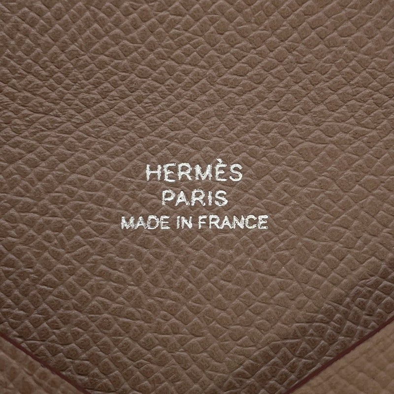 エルメス カードケース カルヴィ エトゥープ/シルバー金具 エプソン W刻印 HERMES 名刺入れ