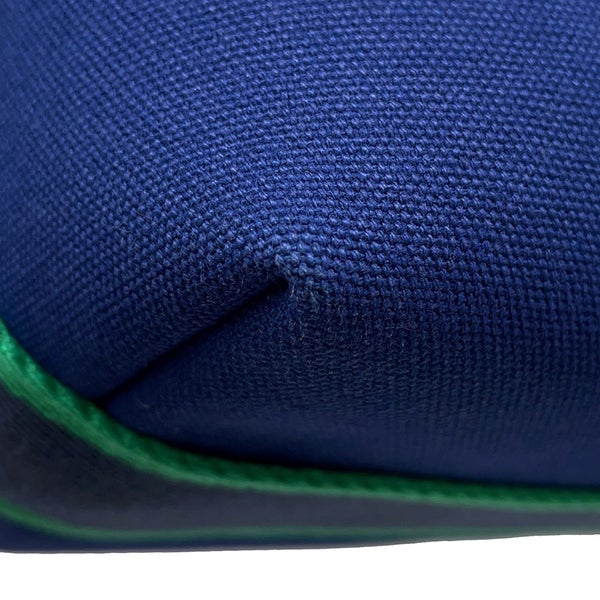 エルメス ポーチ ブリッド・ア・ブラックPM マリン/シルバー金具 キャンバス HERMES バッグ