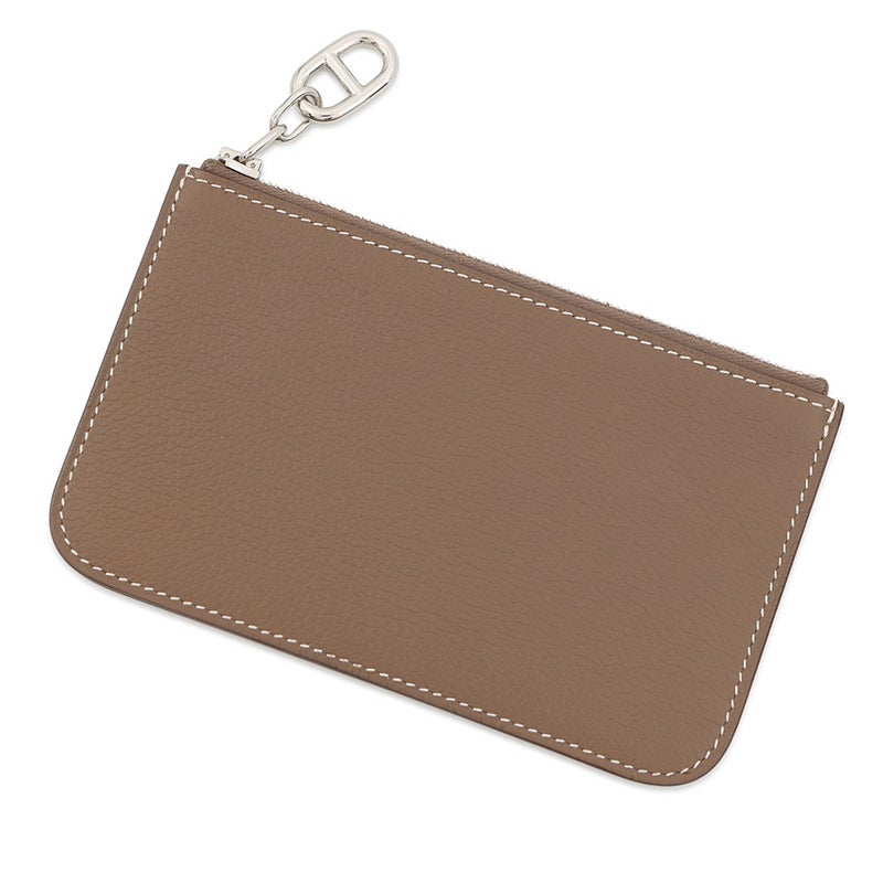 エルメス カードケース ジップアンゴー シェーヌ・ダンクル エトゥープ/シルバー金具 エバーカラー K刻印 財布 定期入れ