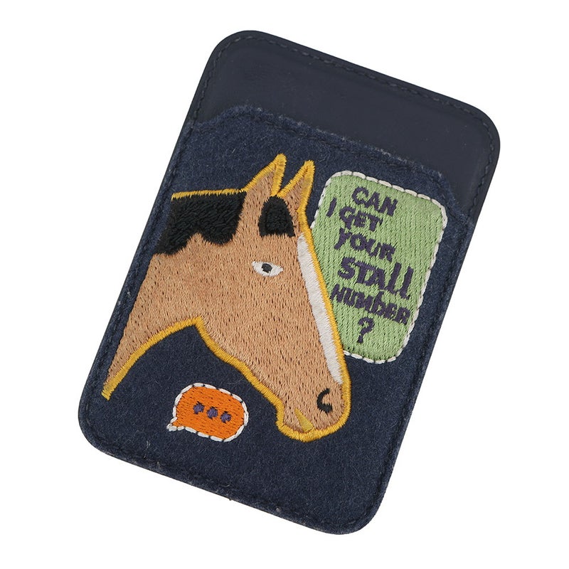 エルメス カードケース MagSafe エマン ストール・ナンバー ブルーネイビー/マルチカラー スイフト/フェルト W刻印 マグセーフ