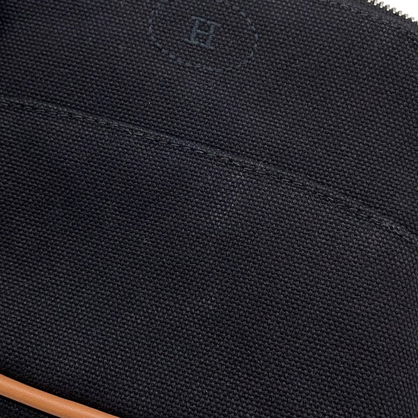 エルメス ポーチ ボリードポーチ ミニミニ ブラック/シルバー金具 コットン HERMES 小物入れ 黒