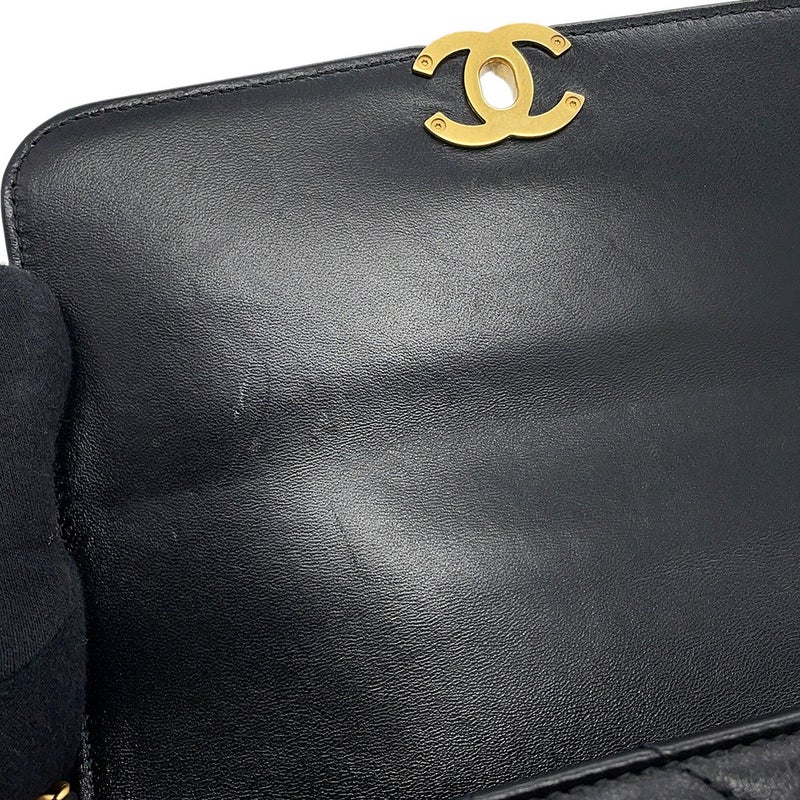 シャネル チェーンショルダーバッグ マトラッセ ミニフラップ ココマーク ラムスキン AS4862 CHANEL バッグ 黒