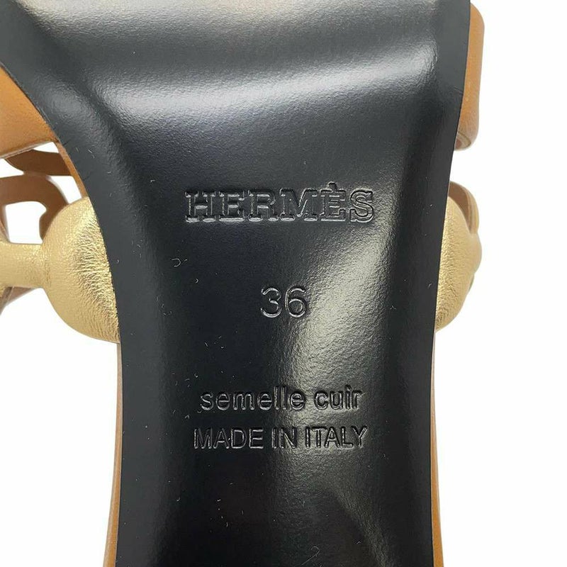 エルメス サンダル タンデム シェーヌダンクル レザー レディースサイズ36 HERMES 靴