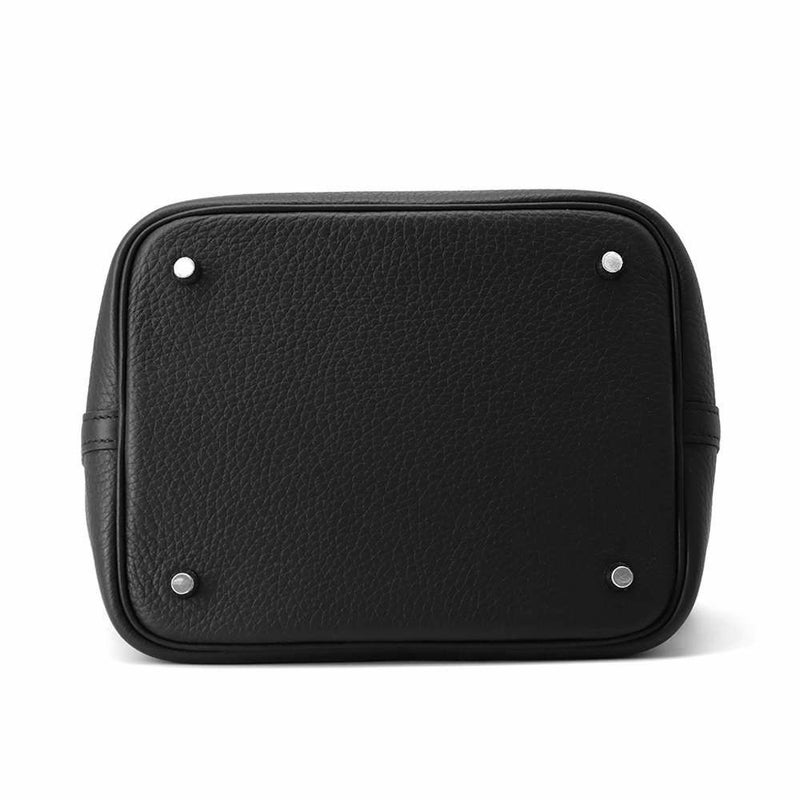 エルメス ハンドバッグ ピコタンロックMM ブラック/シルバー金具 トリヨンクレマンス W刻印 黒