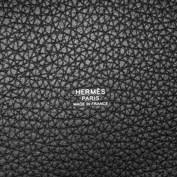 エルメス ハンドバッグ ピコタンロックMM ブラック/シルバー金具 トリヨンクレマンス W刻印 黒