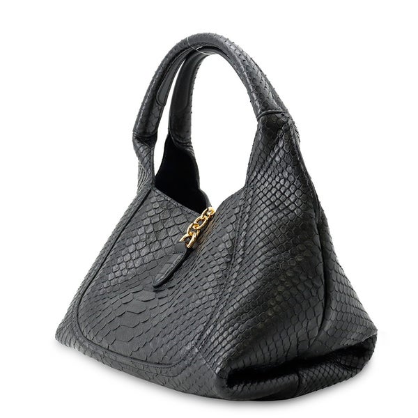 グッチ ハンドバッグ ソフトビット スモール パイソン 837467 GUCCI バッグ 黒